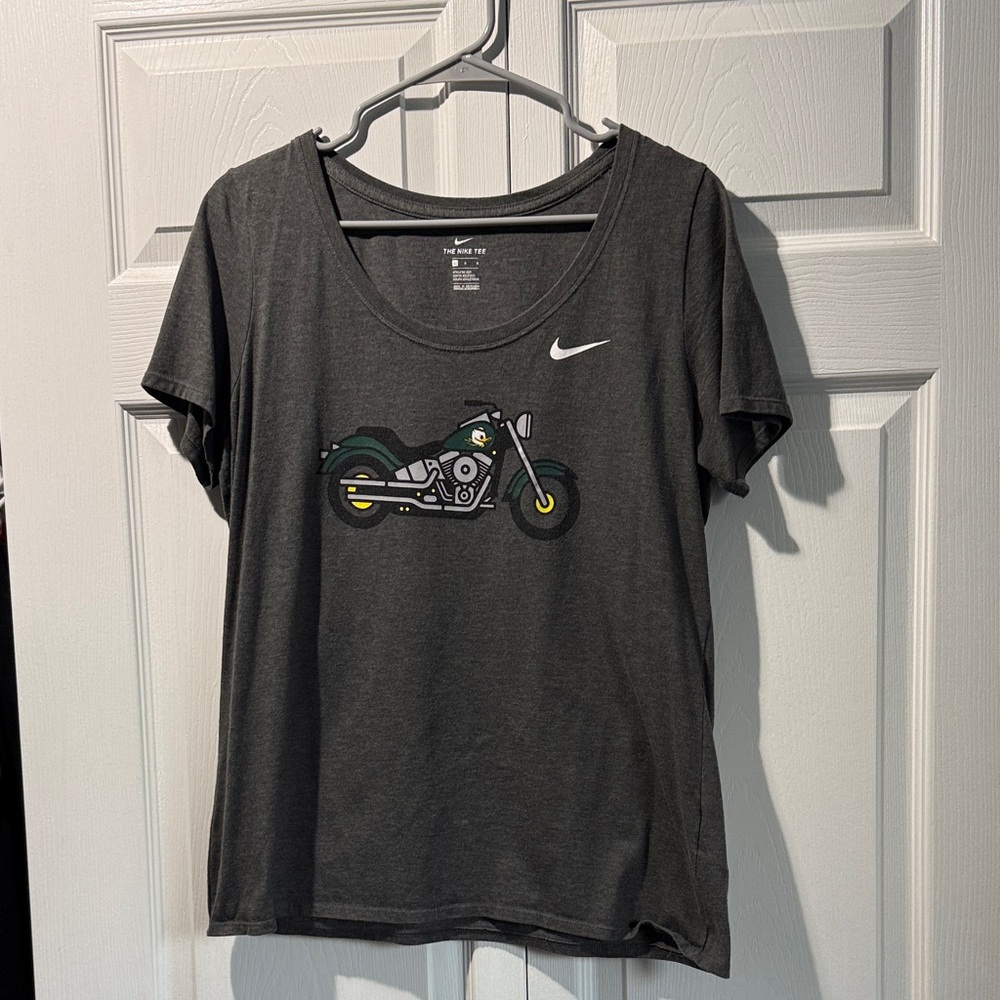 Nike Dark Gray Tee with Motorcycle Design